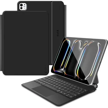 Pouzdro na mobilní telefon TECH-PROTECT SMARTCASE MAGNETIC + KEYBOARD IPAD PRO 11” 5 / 6 2024-2025 BLACK