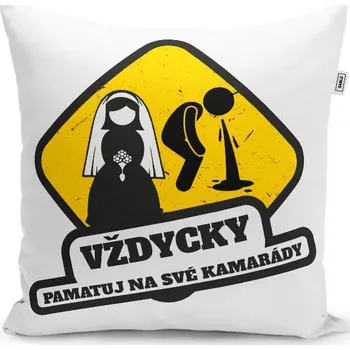 Polštář Sablio Polštář Vždycky pamatuj na svoje kamarády: 40x40 cm