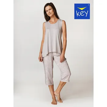 Dámské pyžamo Key dámské pyžamo viskóza šedé velikost L