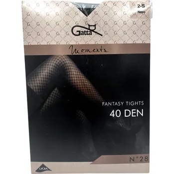 Dámské punčochy Punčocháče Gatta FANTASY se vzorem 40den černé Nero velikost S