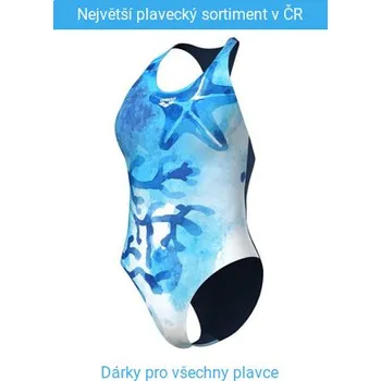 Dámské plavky Arena Seafloor Swimsuit Y Back Navy/Turquoise Multi S - UK32