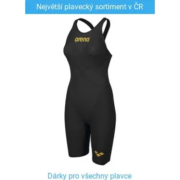 Dámské plavky Arena Powerskin Carbon Glide Open Back Black/Gold UK28; D32 Černá