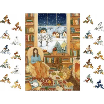 Obraz Puzzle Adawoo 154 dílků Zimní pohádky u krbu
