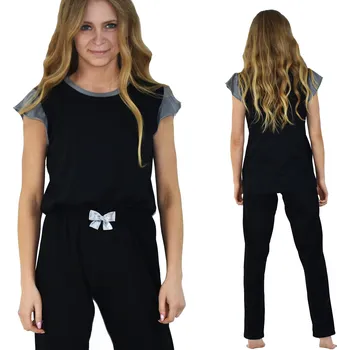 Dámské pyžamo Born2rest dámské pyžamo bavlna černé barvy, velikost S