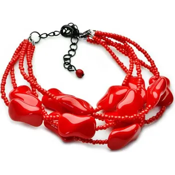 Náramek Červený náramek na maturitní ples Jablonex Sklo