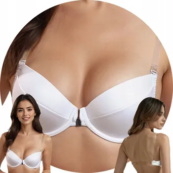 Podprsenka Vivisence 1086 bílá hladká podprsenka s odhalenými zády 75F PUSH-UP