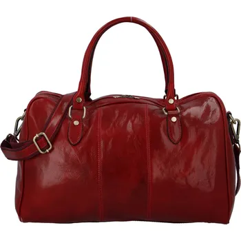 Cestovní kožená taška červená - Delami Vera Pelle Equado červená