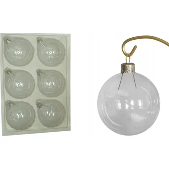Vánoční dekorace Vánoční Baňky průhledné vánoční koule sada 8 cm 6 ks
