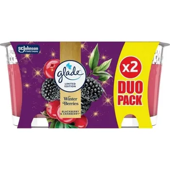 Svíčka Glade Winter Berries vonná svíčka ve skle duo 2 x 112 g