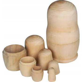 Dřevěná hračka RUSKÉ PANENKY MATRJOŠKY K VLASTNÍMU POMALOVÁNÍ DIY KREATIVNÍ HRAČKA PRO DĚTI