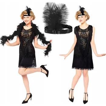 Karnevalový kostým Kostým Šaty Flapper Retro 20. léta, vel. L