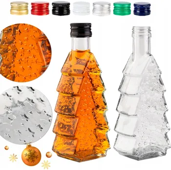 Obraz VÁNOČNÍ LÁHEV NA VÁNOČNÍ STROMEČEK 250 ML NA LIKÉR LIKÉRY VÍNO LISOVANÉ DO HVĚZDIČEK