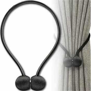 Příslušenství pro záclonu a závěs Spona na záclony Przydasie.pl zapínání na magnet černá 50 cm