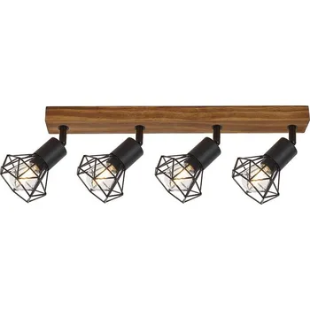 Rabalux ZEUS stropní bodové svítidlo 4x40W | E14 - tmavé dřevo, černá