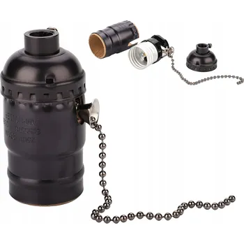 Bezpečnostní kamera OBJÍMKA E27 KOVOVÁ S TAHOVÝM VYPÍNAČEM