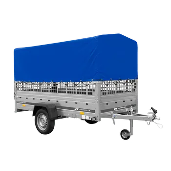 Auto-moto Přívěs za auto na pružinách 264x125 UNITRAILER GARDEN 264/R KIPP s pletivovými bočnicemi, rámem H-800 a modrým krytem