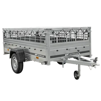 Auto-moto Jednonápravový přívěs na pružinách 264x125 UNITRAILER GARDEN 264/R KIPP s pletivovými bočnicemi, rámem H-0 a šedou plachtou