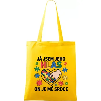 Podané ruce - Já jsem jeho hlas - Taška bavlněná - 42 x 38 cm ( Žlutá )