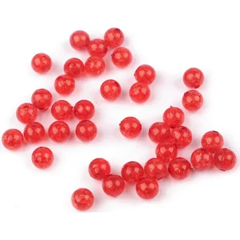 Dětské navlékací korálky Plastové korálky kraklované Ø8 mm, malé, 1 (3) červená jahoda