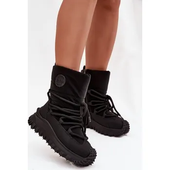 Dívčí sněhule Dámské kožené sněhule na platformě Lee Cooper – černé Velikost: 37