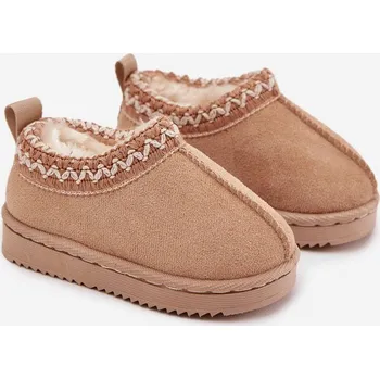 Dívčí sněhule Dětské/módní sněhule s výšivkou na platformě Jolisse – khaki Velikost: 29