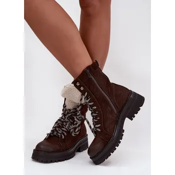 Dámská zimní obuv Dámské trapery z eko kůže – čokoládové Bellora Velikost: 36