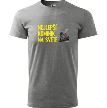 Sablio Tričko s potiskem Nejlepší kominík na světě - šedé 5XL