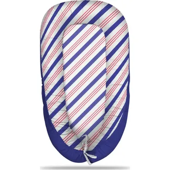 Hnízdečko pro miminko Sablio Hnízdečko pro miminko Modročervené pruhy