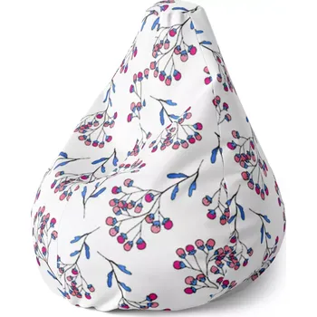 Sedací pytel Sablio Sedací vak Pear Jeřabiny: 140 x 100 x 25 cm