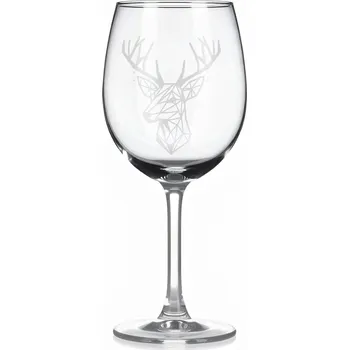 Sklenice Sklenice na víno s geometrickými motivy zvířat – jelen (hlava)