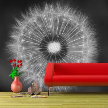 Tapeta Sablio Tapeta Černobílá pampeliška - 336x220 cm