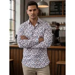 Pánská vzorovaná košile DX2466 Barva: Bílá, Velikost: 2XL