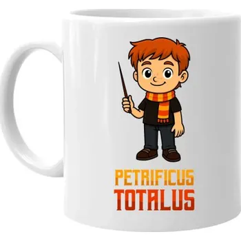 Žertovný předmět Petrificus Totalus - Ron Weasley - hrnek s potiskem pro fanoušky série Harry Potter- Tričkový.cz