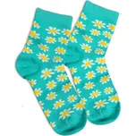 Dívčí ponožky se vzorem WOLA KYTIČKY tykysové Velikost: 36-38