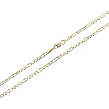 Řetízek Řetízek smashed Figaro plný, 45 cm, 4,07 g, Au 585