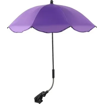 Deštník Nastavitelný deštník s UV ochranou a upevněním na kočárek - Fialový