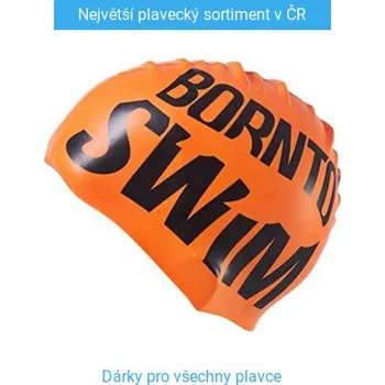 Plavecká čepice Silikonová čepice BornToSwim Classic Silicone Černo/oranžová