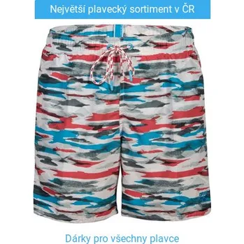 Pánské kraťasy Arena Beach Boxer Allover White/Turquoise Multi XXL - UK40