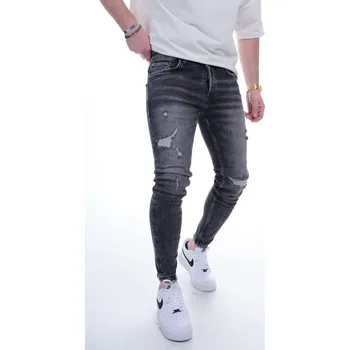 Dámské džíny 2Y Premium Černé skinny fit džíny – Strappato Velikost: 33