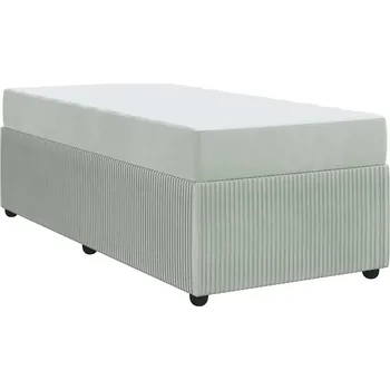 Postel Rám postele s matrací Světle šedý 90 x 200 cm Samet