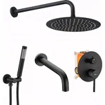 Podomítková vanová a sprchová sada REA LUNGO - černá + BOX