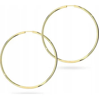 Náušnice ZLATÉ NÁUŠNICE KRUHY 50mm ryzost 585 KRUH RING 14k