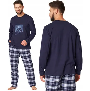 Pánské pyžamo Pánské pyžamo MNS 412 B24 - Tmavě modré, XXL KEY