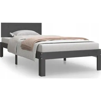 Postel Rám postele šedý masivní borovice 90 x 200 cm Šedá 810482