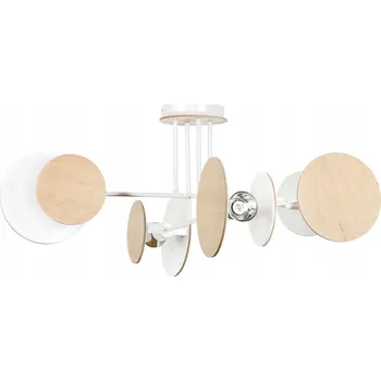 Emibig ZITA 4 WHITE Stropní Stropní Svítidlo / stropní svítidlo Ocel lakovaná, dřevo, bílá, 15W