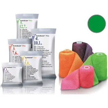 Sádrová bandáž 3M lehká syntetická sádra Scotchcast 7,6 cm x 3,6 m zelená