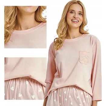 Dámské noční prádlo TARO DÁMSKÉ PYŽAMO DLOUHÉ NORI 3442 M RŮŽOVÉ