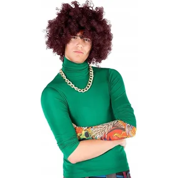 Karnevalová paruka Arpex paruka polodlouhé hnědé vlasy afro