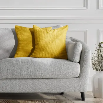 Povlak na dekorativní polštářek Povlaky na polštáře DecoKing Henry hořčicové, velikost 45x45*2