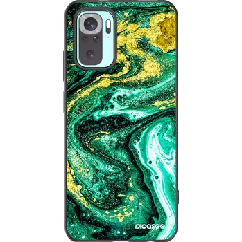 Pouzdro na mobilní telefon Picasee silikonový černý obal pro Xiaomi Redmi Note 10 Pro - Green Gold